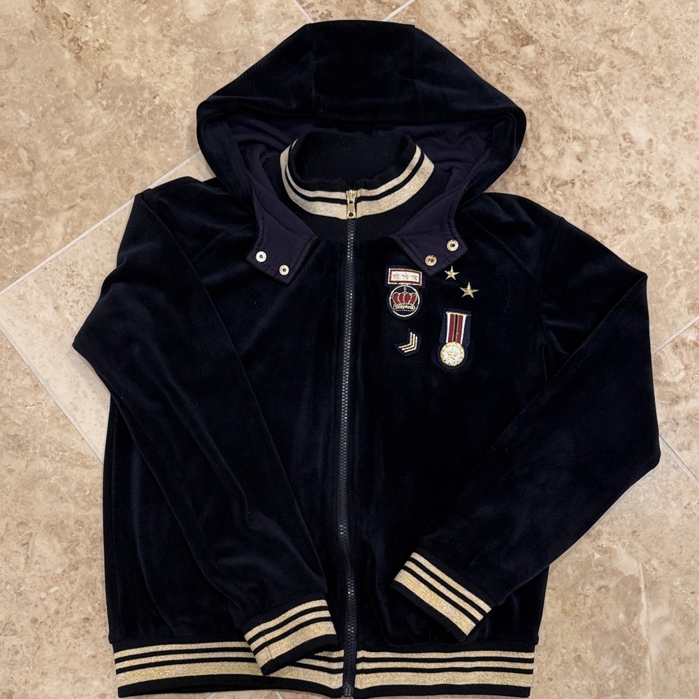 Mayoral Black Hoodie with Gold Accents